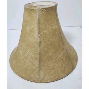 Faux Leather Tan Bell Lamp Shade Distressed Snakeskin Brown‎ 8.5" X 4" X 11"